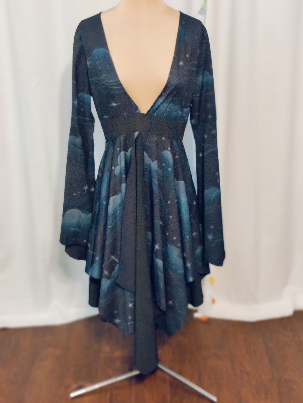 KillStar Dreamicon Whimsygoth dream scape Caped Mini Dress Angel Sleeves   FLAW